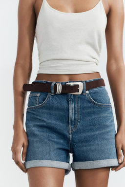 HIGH-WAIST MOM FIT TRF BERMUDA SHORTS - Zara фото 9