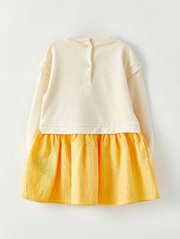 Bebe Yaka Uzun Kollu Bask?l? K?z Bebek Elbise - Waikiki фото 2