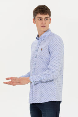 Мужская синяя рубашка с длинным рукавом - U.s. polo assn фото 3