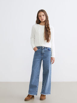 Wideleg K?z ?ocuk Jean Pantolon