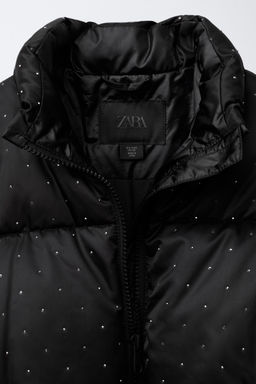 RHINESTONE-DETAIL PUFFER JACKET - Zara фото 7