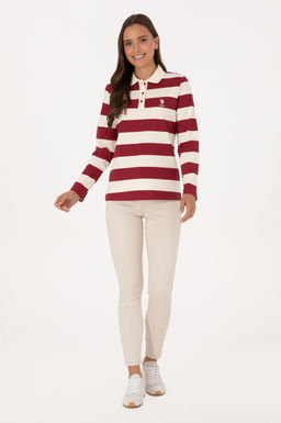 Kad_n Koyu Frambuaz Sweatshirt Sepette S_rpriz _ndirim - U.s. polo assn фото 4