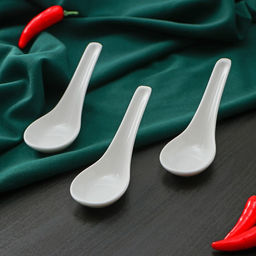 Набор фарфоровых ложек для супа Том Ям Доляна, 3 предмета, цвет белый  фото 3