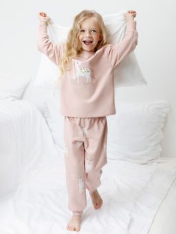 К 1567/дымчатая роза,весна и единорог пижама дет