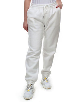 M049 WHITE Брюки спортивные женские на флисе (100% хлопок) 7986 - Фабричный китай фото 16