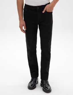 Siyah Straight Fit Jean Pantolon