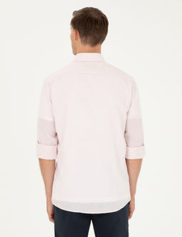 Pembe Slim Fit Keten Kar___ml_ G_mlek