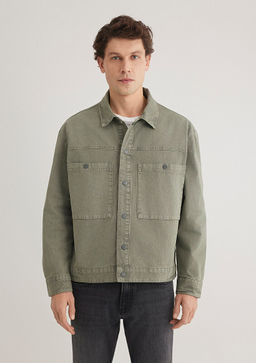 Cep Detayl? Yesil Gomlek - Mavi фото 3