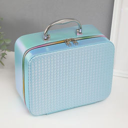 Набор шкатулок для украшений с зеркалом «Плетение», 3 шт., искусственная кожа, голубая