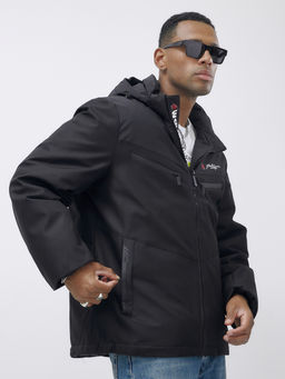 Куртка спортивная мужская зимняя большого размера черного цвета 66616Ch - Wonderrman фото 11