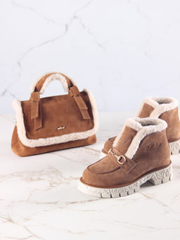 Ботинки 307. PODYUM141 be.светло коричневый замша/Шерсть