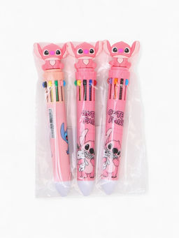 Ручка многоцветная, 10 цветов, «Стич», розовый