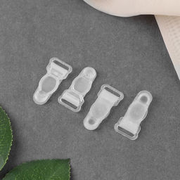 Цена за 12 шт. Застёжка для чулок, 12 мм, 4 шт, цвет прозрачный