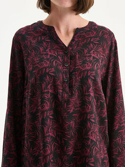 Ka??k Yaka Desenli Bluz