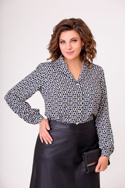 Блуза Swallow 803.2 черный+серебряный узор фото 504
