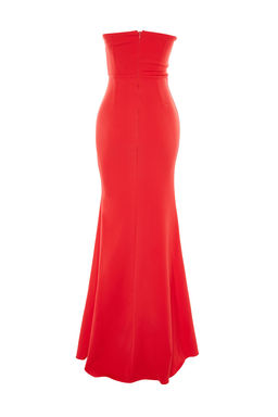 TRENDYOLMILLA Lacivert Yaka Detayl? Dokuma Uzun S?k Abiye Elbise TPRSS21AE0121 фото 11