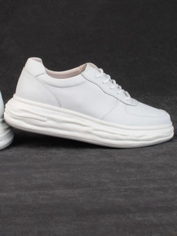 05-PDD181-1 WHITE Кроссовки женские (натуральная кожа)