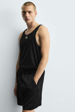 RELAXED FIT SATIN BERMUDA SHORTS - Zara фото 6