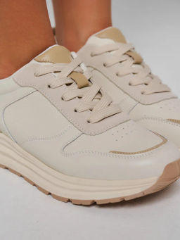 Кроссовки женские бежевые, н/к 80108-3