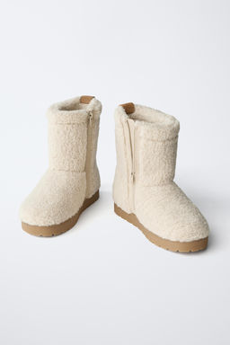 FAUX SHEARLING ANKLE BOOTS - Zara фото 3
