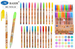 Набор ручек гелевых "Капибары" 24цв. (MC-7474-24) с блестками