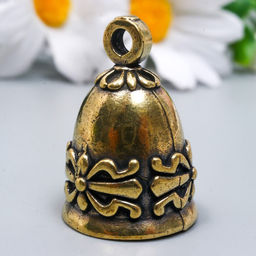 Цена за 2 шт. Колокольчик-подвеска «Старинный узор», латунь, 2.8×2×2 см