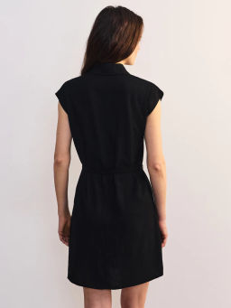 Льняное платье-рубашка с поясом ZR2605012907-50 / Zarina