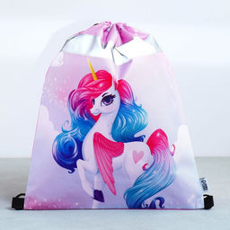 Сумка для обуви со светоотражающим элементом Радужный единорог, 41х31 см - Artfox study фото 2