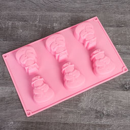 Форма для выпечки силикон. 6 ячеек, Новогодняя арт. HL-088/122/065/ (732924, 732925, 732927)