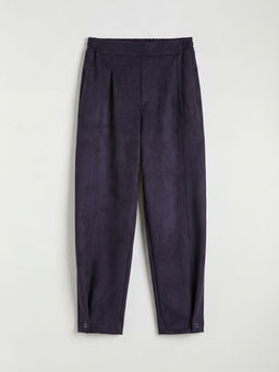 Loose Fit Kad?n Pileli S?et G?r?n?ml? Pantolon