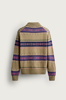 POLO PUNTO JACQUARD ALGOD?N - LINO / Verde Oliva - Zara фото 7