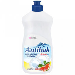 Средство для мытья посуды "Antibak de Luxe" 0,5л, 9х5х20см, цитрусовый фреш (Казахстан)
