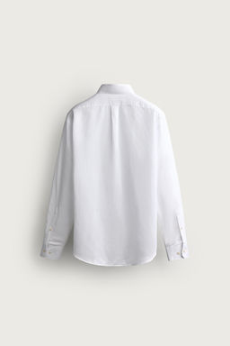 CAMISA REGULAR FIT ALGOD?N - LINO / Blanco - Zara фото 7
