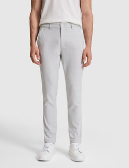 A__k Gri Slim Fit Beli Latikli Kanvas Pantolon