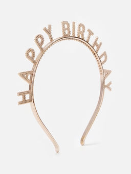 Цена за 2 шт. Ободок "Happy birtday" розовое золото