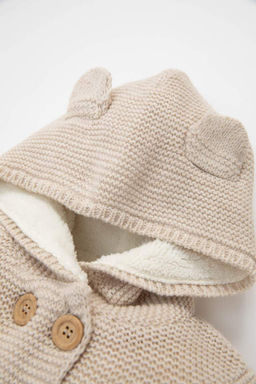 Кардиган на пуговицах и капюшоне для маленьких девочек - Defacto фото 2