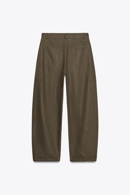 ZW COLLECTION HERRINGBONE WIDE-LEG TROUSERS