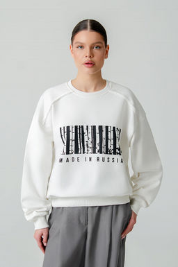 Арт. 151-35 Свитшот женский 44-50 (4 шт) Цвет:молочный