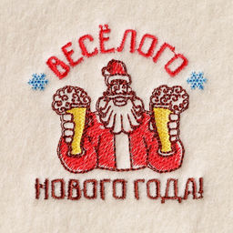 Рукавица для бани с шелкографией Весёлого Нового года! - Банная забава фото 3