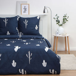 Постельное бельё Экономь и Я евро Кактусы, 200х215см,200х215см,70х70см-2 шт, полисатин, 80 г/м