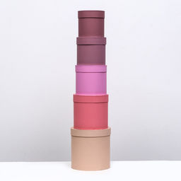 Набор шляпных подарочных коробок 5 в 1« Кофейный» , 23×23 - 14×14 см