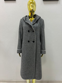 Пальто женское демисезонное М-45 (черно-белый)