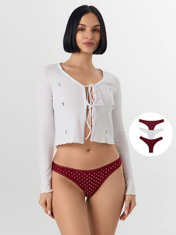 Трусы бразилиана женские в наборе, 3 шт