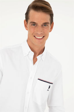U. S. Polo Assn / Мужская белая рубашка с длинным рукавом - U.s. polo assn фото 2