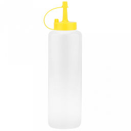 Бутылка для масла и соуса пластмассовая 470мл, д6см h22см, цветная пластмассовая крышка с колпачком в ассортименте: белый, желтый, салатовый, красный, сиреневый, бирюзовый (Китай) - Домашняя мода фото 4