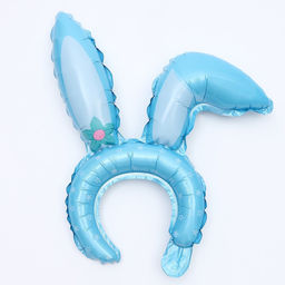 Цена за 5 шт. Шар фольгированный Ободок зайки, синий