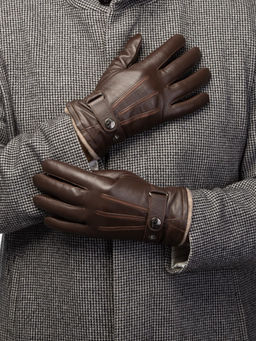 Перчатки мужские 100% ш IS980 d.brown/brown - Eleganzza фото 5