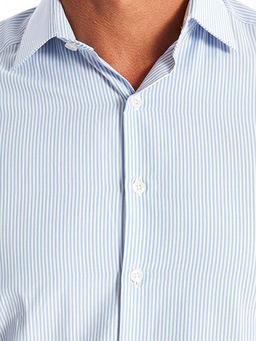 Slim Fit Uzun Kollu ?izgili Poplin Erkek G?mlek