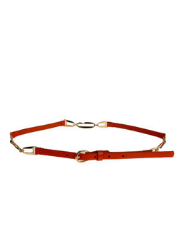 Ремень женский из натуральной кожи кожи, цвет оранжевый