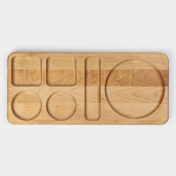 Поднос - подставка Adelica «Чайная станция», на 2 персоны, с потайными ручками, 40×18×1.8 см, дерево берёза